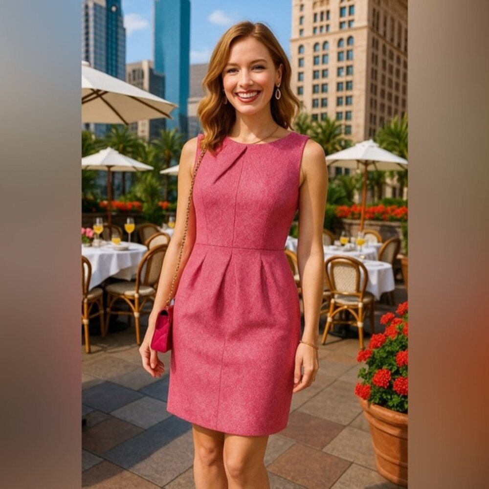 Yoana Baraschi Textured Dress Vaca Resort Preppy Brunch Summer Wedding Event